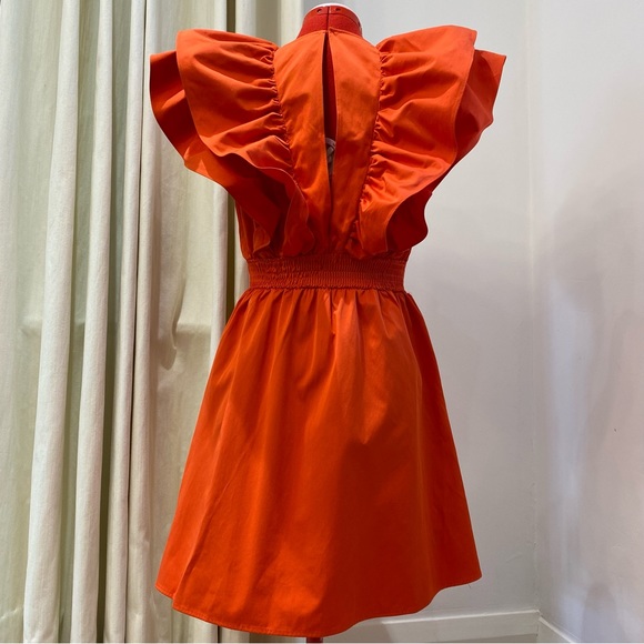 ZARA Ruffled Red/Orange Mini Dress, Women's (US XS) - Picture 7 of 12